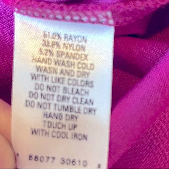 NEW GNW Chic circle skater Magenta Skirt women size large L unlined - Picture 6 of 6